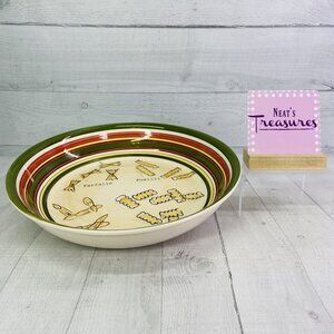 Everyday Entertaining PENNE ROTINI Handpainted Stripe Ceramic Pasta Serving Bowl